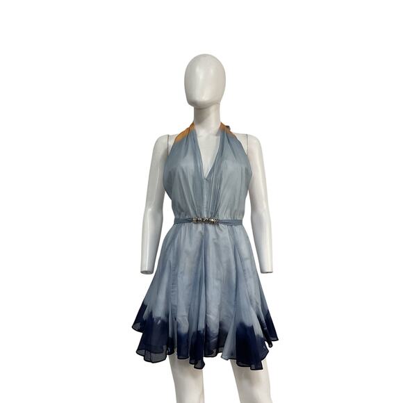 Maje Short 'Tie Dyed' Blue Cotton Dress Size 36 - NWT - Picture 2 of 5